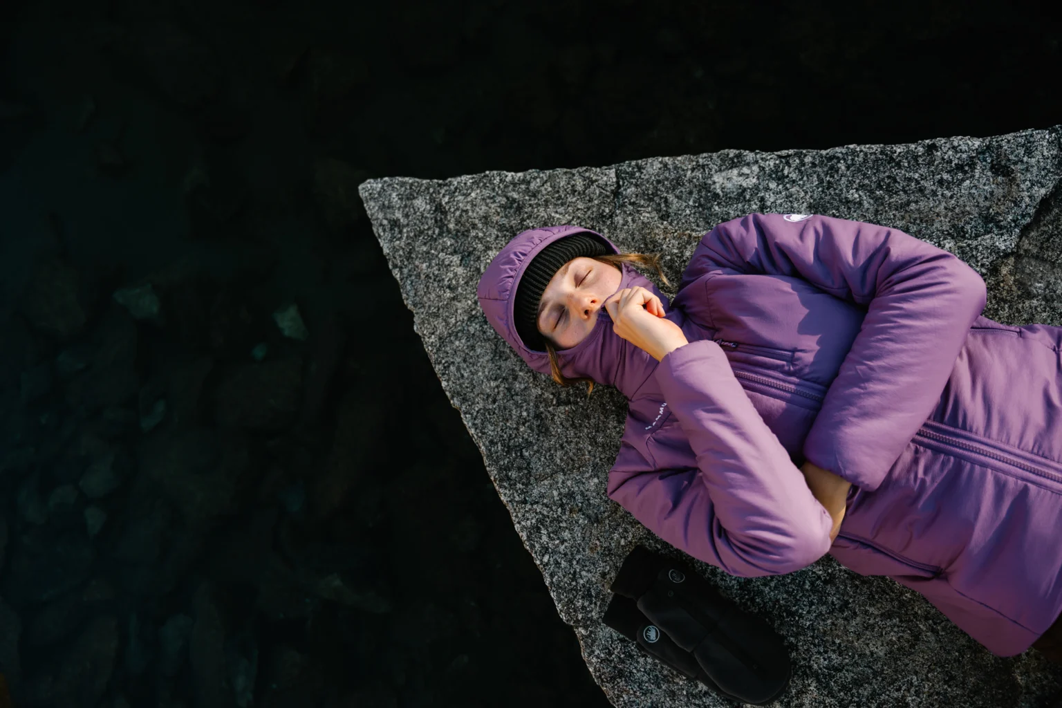 Insulated jacket shown outdoors